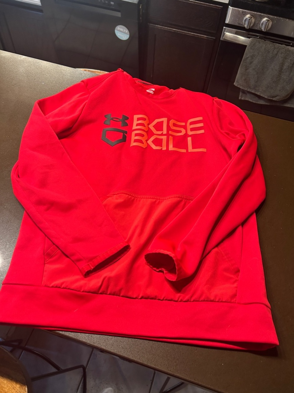 Under Armour Red Crewneck Baseball Pullover